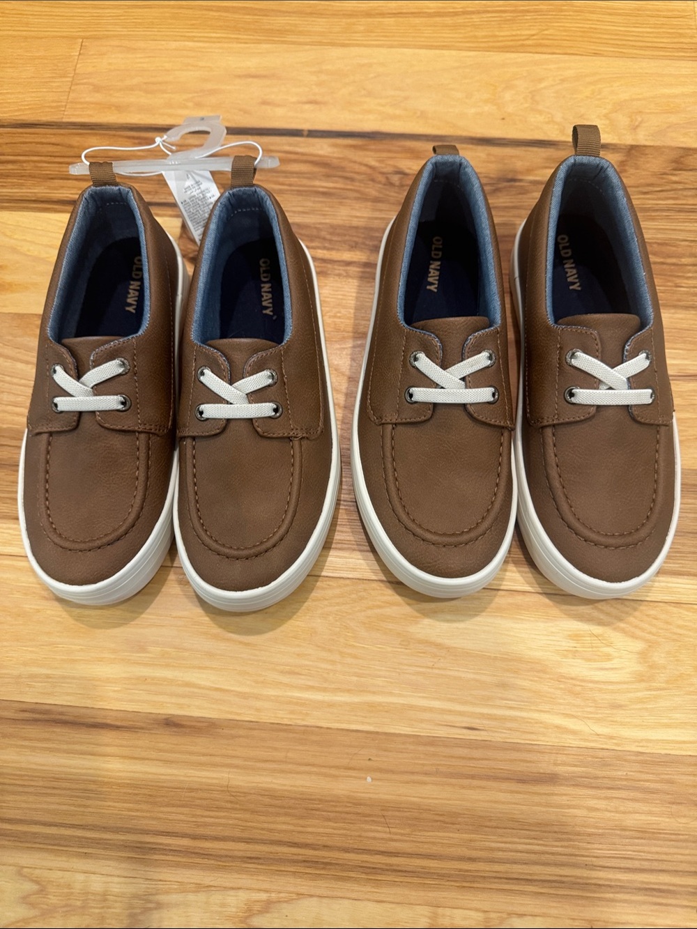 Old Navy Brown Kids Boat Shoes with White Soles